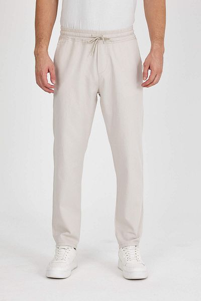 TheSeason Men's Beige Relaxed Fit Jogger Pants with Elastic Waist