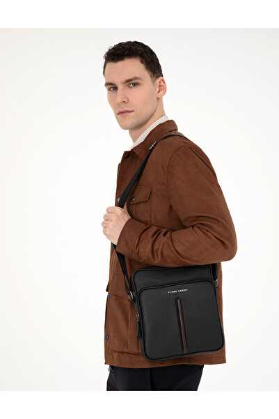 Pierre Cardin حقيبة كتف رجالية باللون الأسود 50288589-VR046