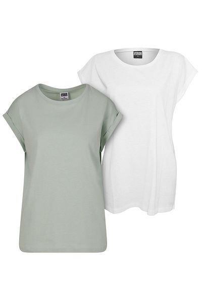 Urban Classics Damen Ladies Extended Shoulder Tee 2-pack