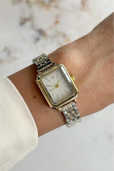 OQQO Phineos Gold Silver Cord Women's Wristwatch