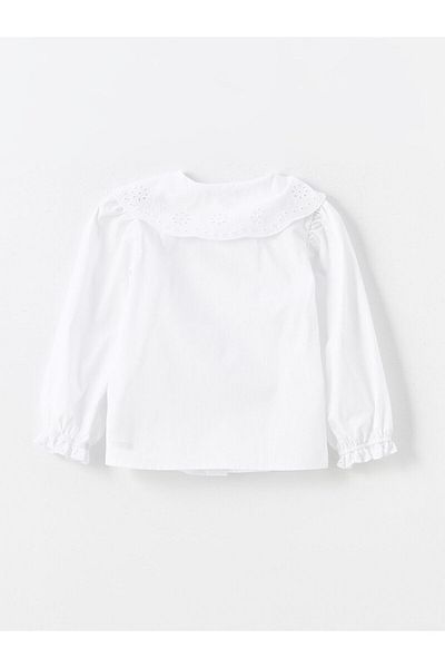 LC Waikiki Lcwk Baby Collar Long Sleeve Basic Girl's Shirt