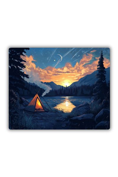 lili hediyelik Camping Scenery Printed Mouse Pad 22x18 cm