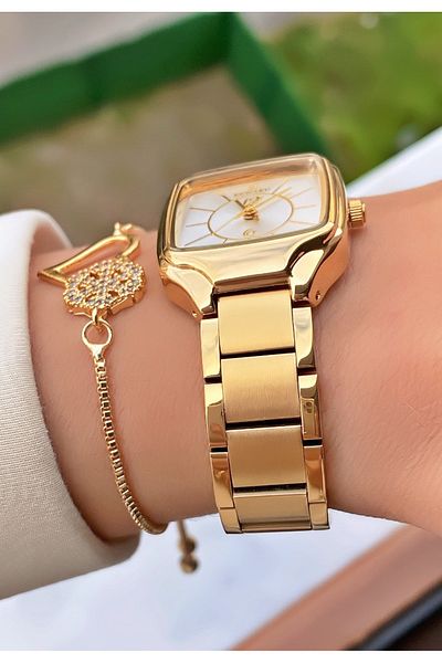 Reward Brand Gold Color Steel Cord Women's Wristwatch - Bracelet Gift