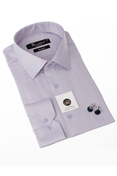 Dicotto Lilac Regular Fit Classic Cut Micro Fabric Men's Shirt with Cufflinks...