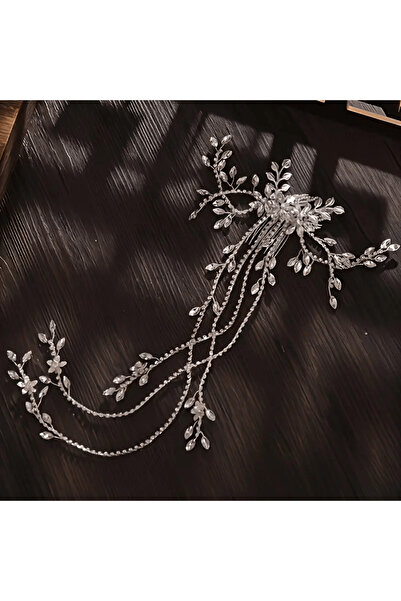 Eva Flore Crystal Jewelled Tasseled Bridal Engagement Maternity Hair Comb Hairpin