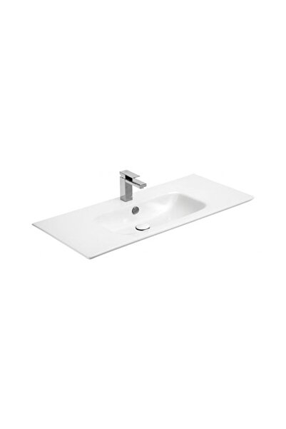 SANOVİT Sanovit Sharp 105 cm Konsollu Süper İnce Lavabo Beyaz Renk