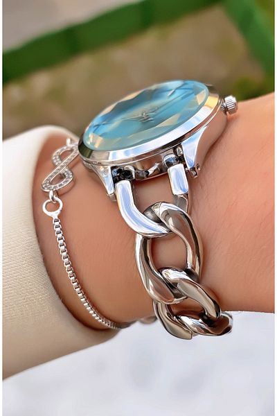 Reward Brand Silver Color Steel Cord Women's Wristwatch - with Bracelet Gift