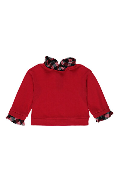 Panço Kız Bebek Uzun Kollu Örme Kırmızı Triko