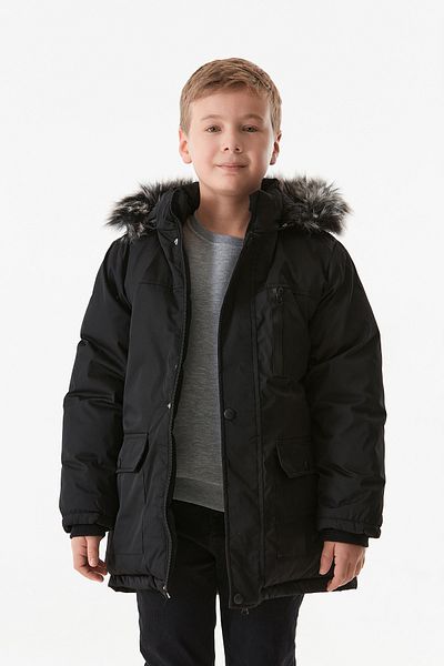 Fulla Moda Palton pentru băiat cu glugă, cu fermoar