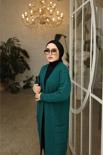 Seven tesettür Buttoned Cardigan with Pocket