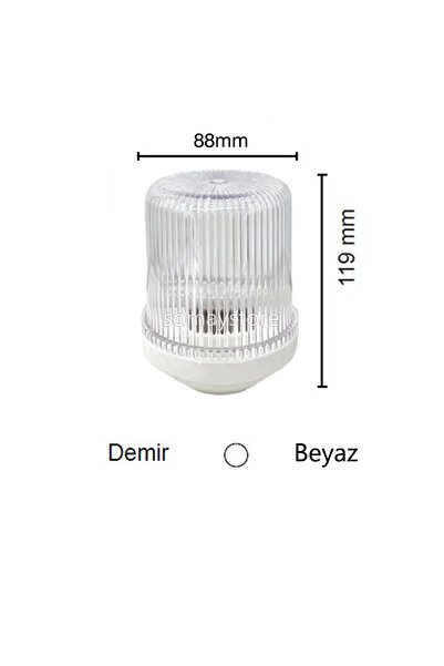 SomayStore Sl12 Tekne Direk Başı Demir Feneri 57x68mm Beyaz Gövde 12v