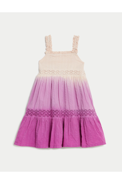 Marks & Spencer Saf Pamuklu Askılı Elbise (2-7 Yaş)