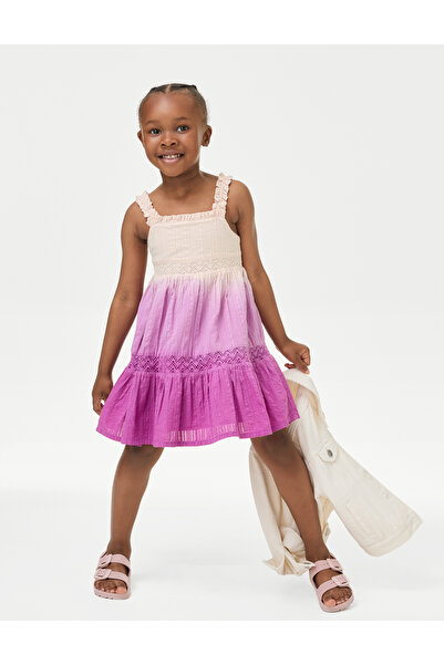 Marks & Spencer Saf Pamuklu Askılı Elbise (2-7 Yaş)