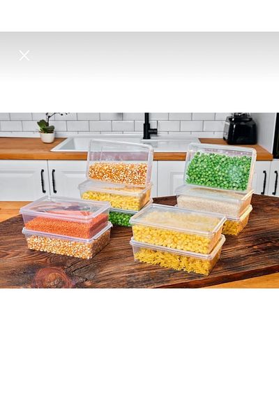 Home 2 Lt Refrigerator and Deep Freezer Lid Icebox Container Multi-Purpose Food Storage Container 10 Pieces