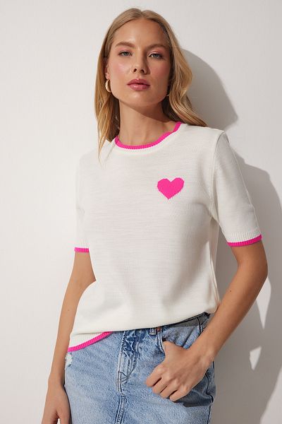 Lovelyİstanbul Ekru Lnf0019 - Heart Knitwear Blouse