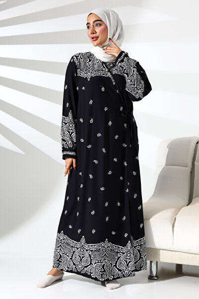 ÖNE BUTİK KADIN YANDAN BAĞLAMALI VİSKON NAMAZ ELBİSESİ LİKAPA