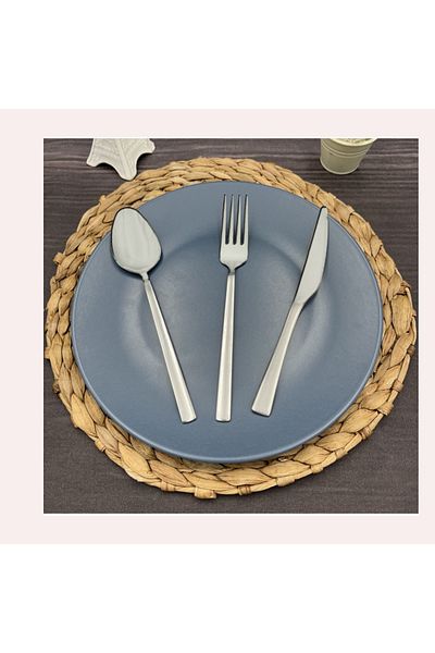 YıldırımKitchen (Buddle) Tuana 36-Piece 12-Person Steel & Dinner Fork & Spoon & Knife Set