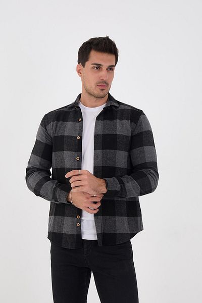 jack carisma Lumberjack Checked Slim Fit Men's Shirt