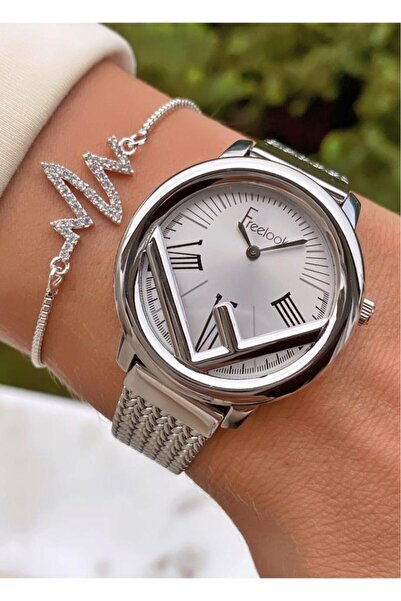 Freelook Mrd11462 Gümüş Çelik Kordon Kadın Kol Saati Bileklik Hediyeli
