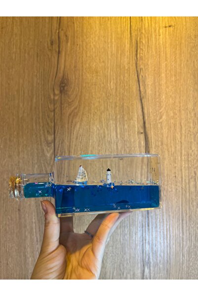 Ephesus Hediyelik Batmayan Gemi Simli Şişe Model