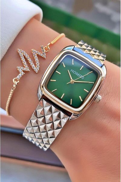 Homies Mrd11275 Yellow Silver Color Women's Wristwatch with Bracelet Gift