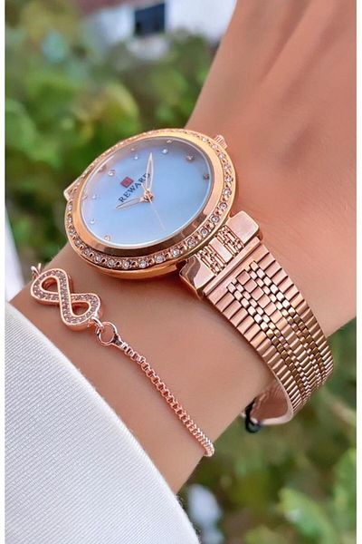 Reward Bitter Coffee Wristwatch - Color Steel Mesh Cord and Women's Bracelet Gift