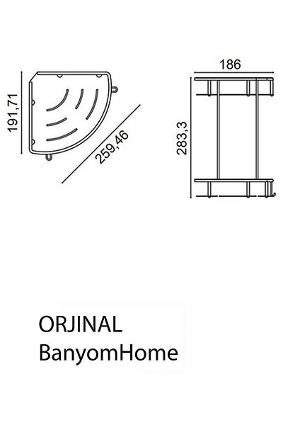 ÇELİK BANYO Negru 2 bucăți alamă mat - 19x19 cm Suport șampon Raft pentru baie Raft pentru colț