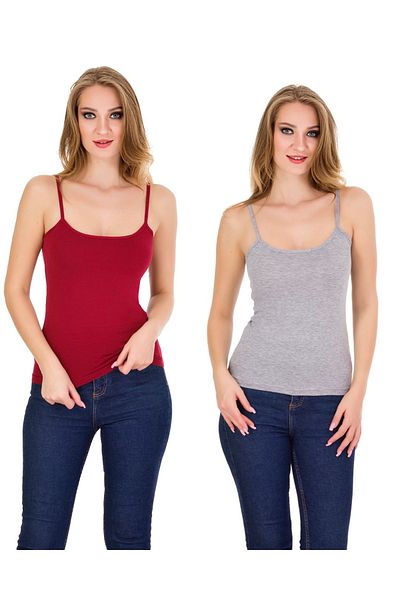 Yaldızlı Claret Red Gray String Strapped Athlete - Pack of 2