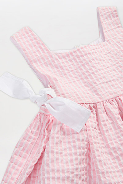 Panço Růžové pruhované holčičí šaty