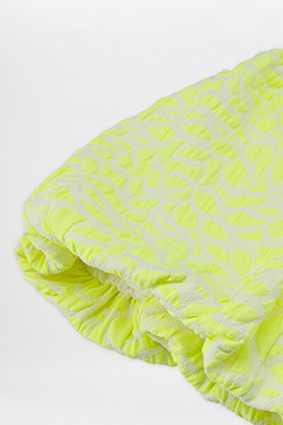 Panço Kız Bebek Beli Lastikli Dokulu Balon Sarı Şort