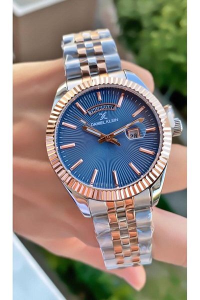 Daniel Klein Mrd12346 Rose Silver Color Men's Wristwatch with Calendar and Bracelet Gift