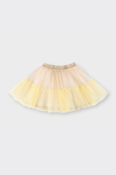 Panço Kız Bebek Beli Simli Lastikli İçi Pamuk Astarlı Tütü Bej Etek