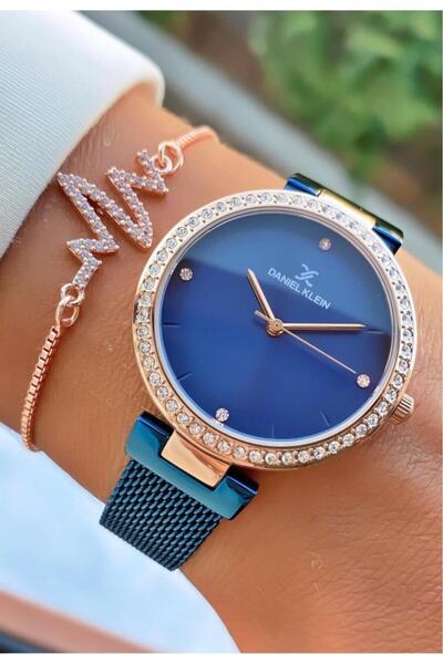 Daniel Klein Mrd12304 Lacivert Hasır Kordon Kadın Kol Saati Bileklik