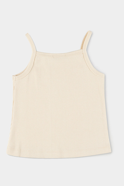 Panço Kız Çocuk Fitilli Dokulu Askılı Bej Atlet