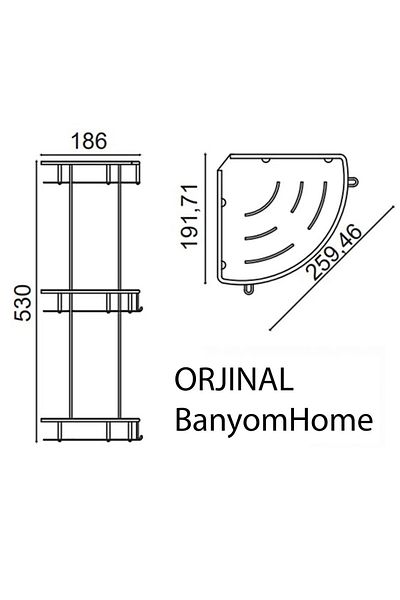 ÇELİK BANYO Black Matte Steel Stainless Bathroom Shelf - Shampoo Holder