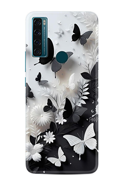 TCL 20 SE Kılıf HD Baskılı Desenli Yüksek Korumalı Silikon Kapak xt-20se STK-...