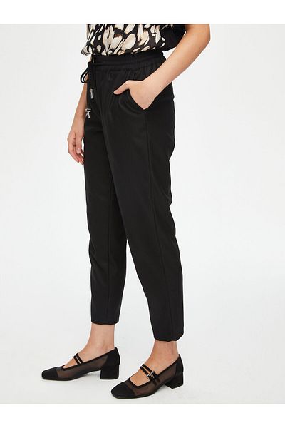 Faik Sönmez Elastic Waist Comfort Fit Stretch Woven Trousers 69492