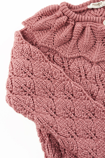 Panço Girl's Rose Colored Knitwear Sweater