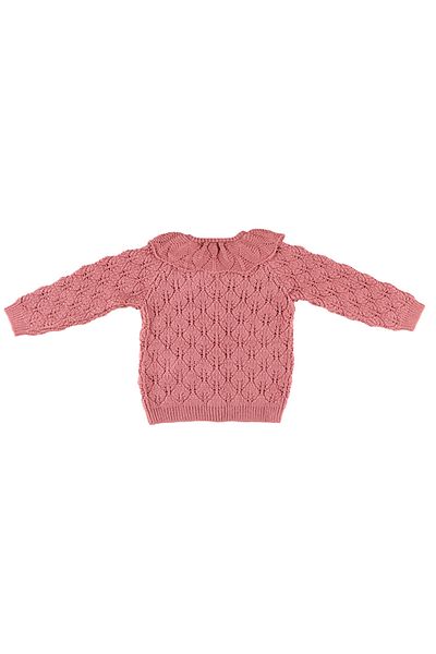 Panço Rosafarbener Strickpullover für Mädchen