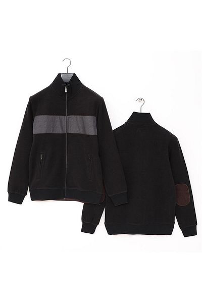Dio Rise Men's Ribbed Comfort Fit Relaxed Cut Coat - Mts-8014 - Black
