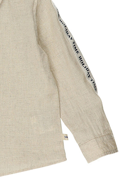 Panço Béžová košile pro chlapečka - proužky