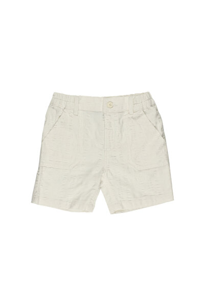 Panço Erkek Bebek Düğmeli Beyaz Şort