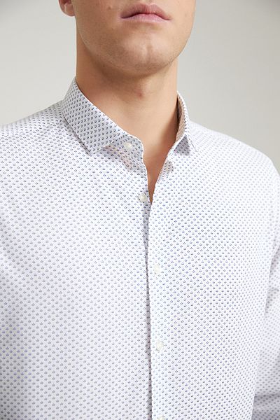 Twn Slim Fit Λευκό εμπριμέ πουκάμισο