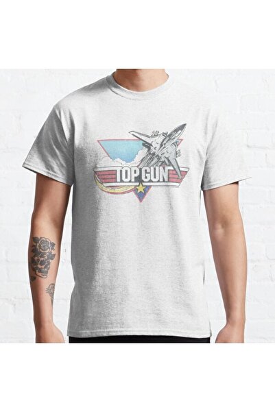 ZOKAWEAR Большой размер Unisex Top Gun Retro Inverted Jet Logo Дизайн Принт Tshirt
