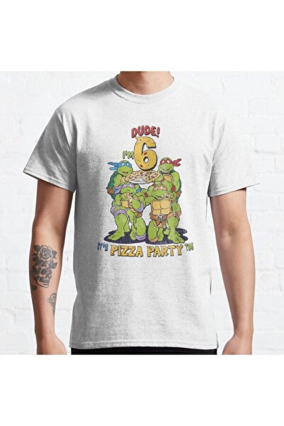 ZOKAWEAR Большой розмір Unisex Teenage Mutant Ninja Turtles I'm 6 Dude Pizza Birthday Party Дизайн з принтом Tshirt