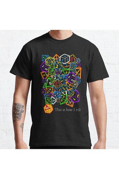 ZOKAWEAR Μπλουζάκι με τυπωμένο σχέδιο Unisex Dungeons and Dragons 'This Is How I Roll' - Loose Fit