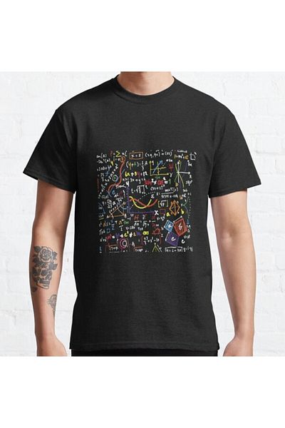 ZOKAWEAR Tricou imprimat unisex cu design loose fit cu ecuații matematice