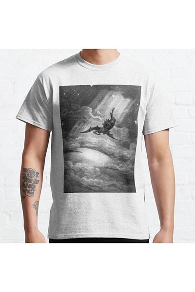 ZOKAWEAR Loose Fit Unisex The Fall Of Selling Gustave Dore Design εμπριμέ μπλουζάκι