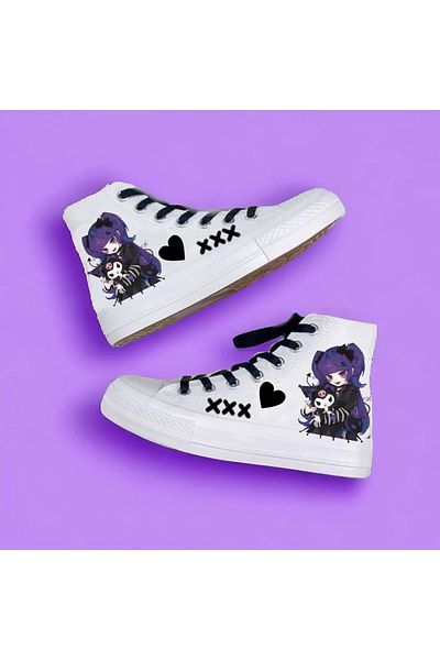 archiepet nou design special xxx cu inimă neagră cu păr mov pantofi pentru copii