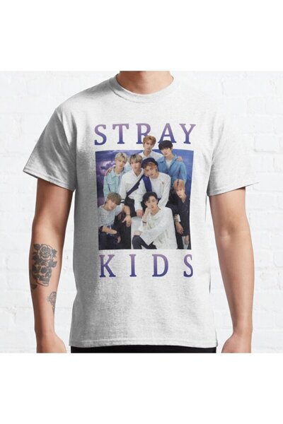ZOKAWEAR Tricou cu imprimeu unisex Stray Kids Vintage Retro Band Style anii 90